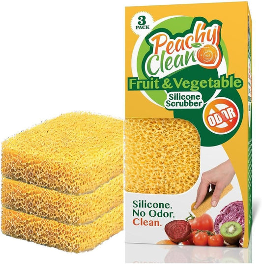 Peachy Clean Silicone Fruit & Vegetable Scrubber 3 Pack